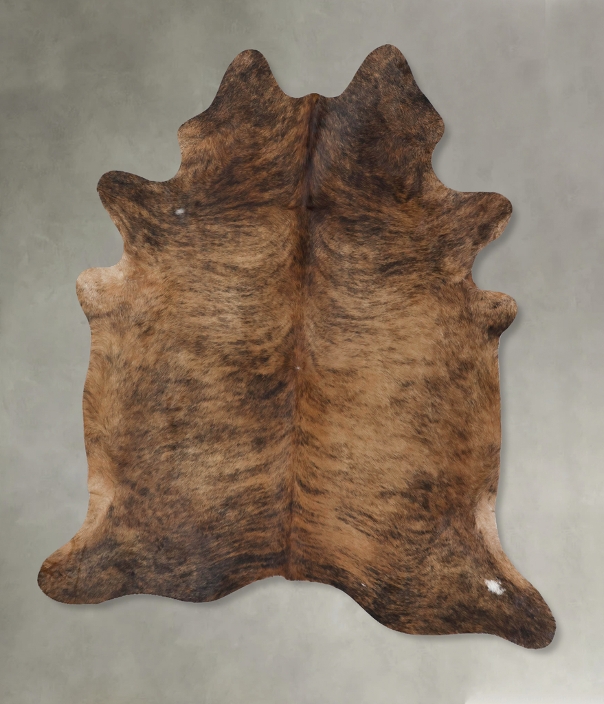 Medium Brindle X-Large Brazilian Cowhide Rug 7'7"H x 6'3"W #B18483 by Hudson Hides