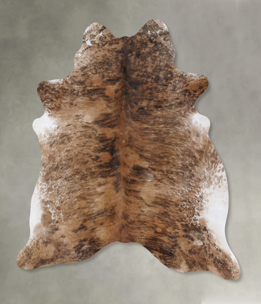 Medium Brindle X-Large Brazilian Cowhide Rug 7'4"H x 6'2"W #B18484 by Hudson Hides