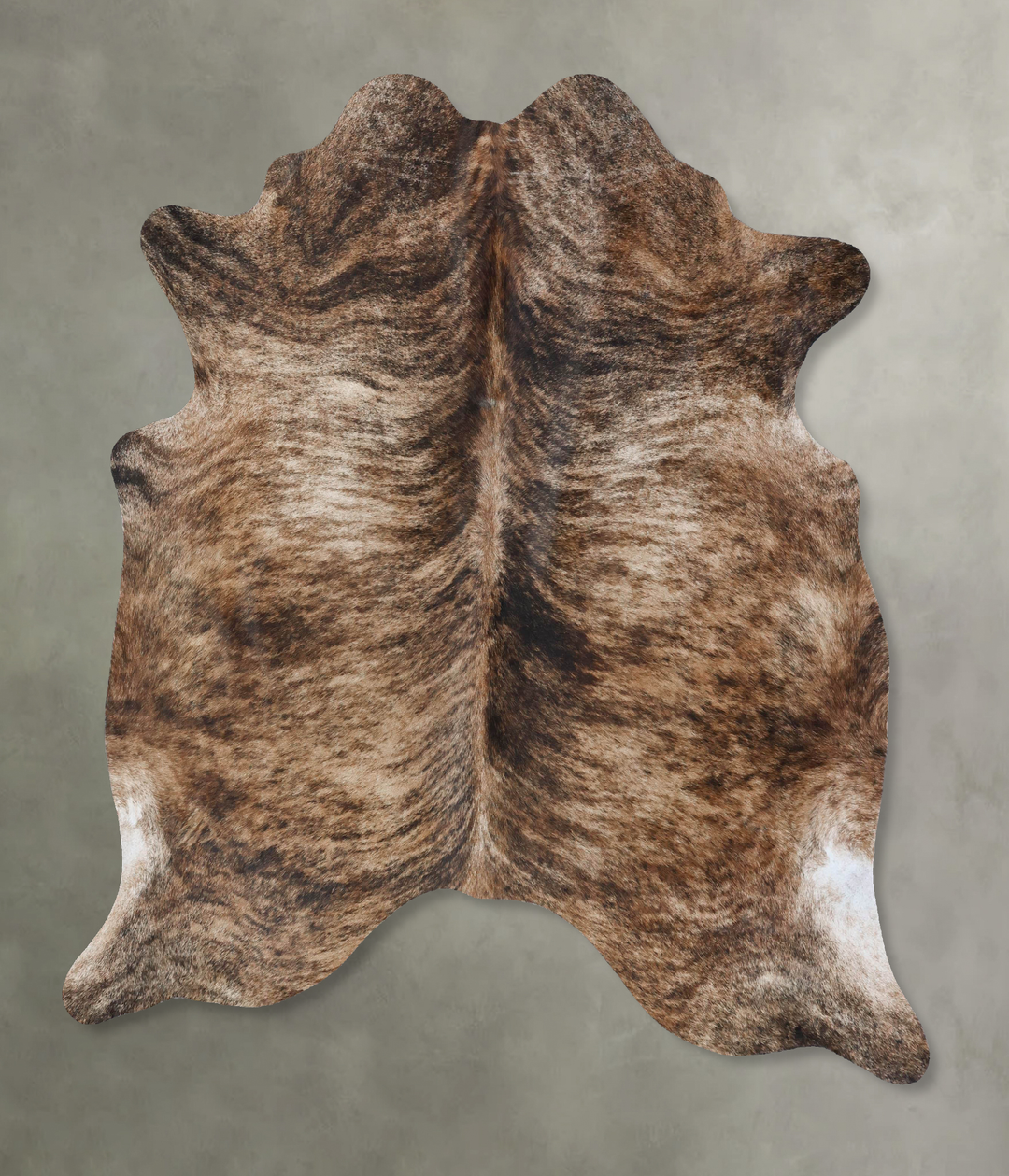 Light Brindle X-Large Brazilian Cowhide Rug 6'8"H x 6'0"W #B18485 by H