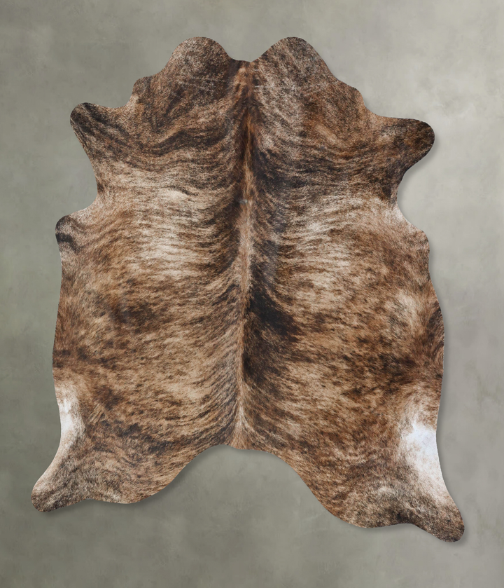 Light Brindle X-Large Brazilian Cowhide Rug 6'8"H x 6'0"W #B18485 by Hudson Hides