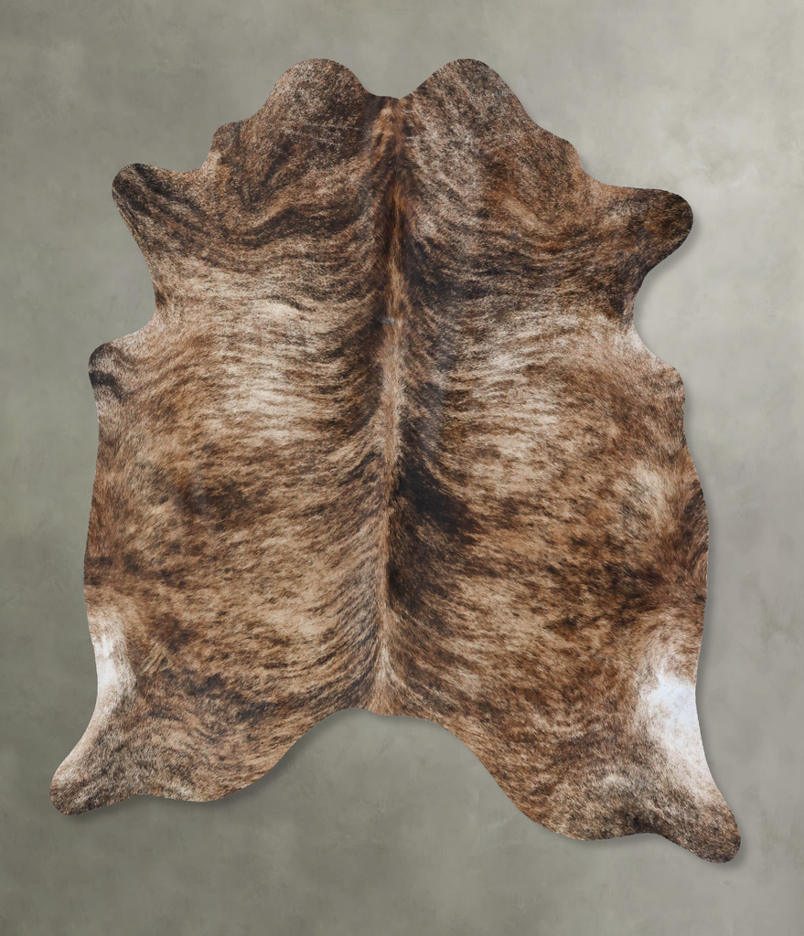 Light Brindle X-Large Brazilian Cowhide Rug 6'8"H x 6'0"W #B18485 by Hudson Hides