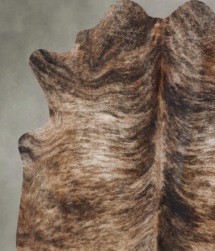 Light Brindle X-Large Brazilian Cowhide Rug 6'8"H x 6'0"W #B18485 by Hudson Hides