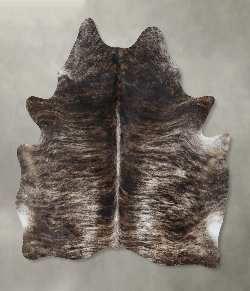 Dark Brindle Large Brazilian Cowhide Rug 7'0"H x 5'8"W #B18487 by Hudson Hides