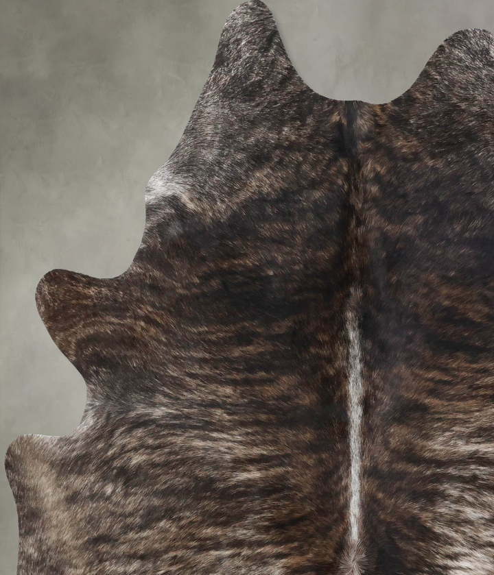 Dark Brindle Large Brazilian Cowhide Rug 7'0"H x 5'8"W #B18487 by Hudson Hides