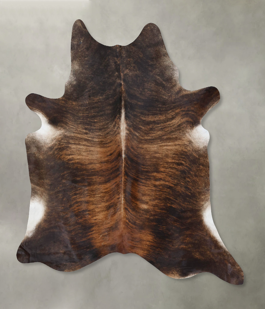 Dark Brindle X-Large Brazilian Cowhide Rug 7'8"H x 6'2"W #B18488 by Hudson Hides