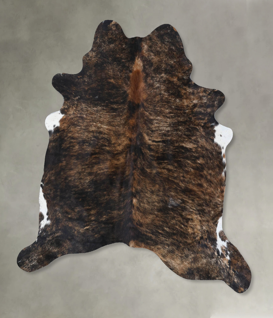 Dark Brindle X-Large Brazilian Cowhide Rug 6'7"H x 6'3"W #B18490 by Hudson Hides