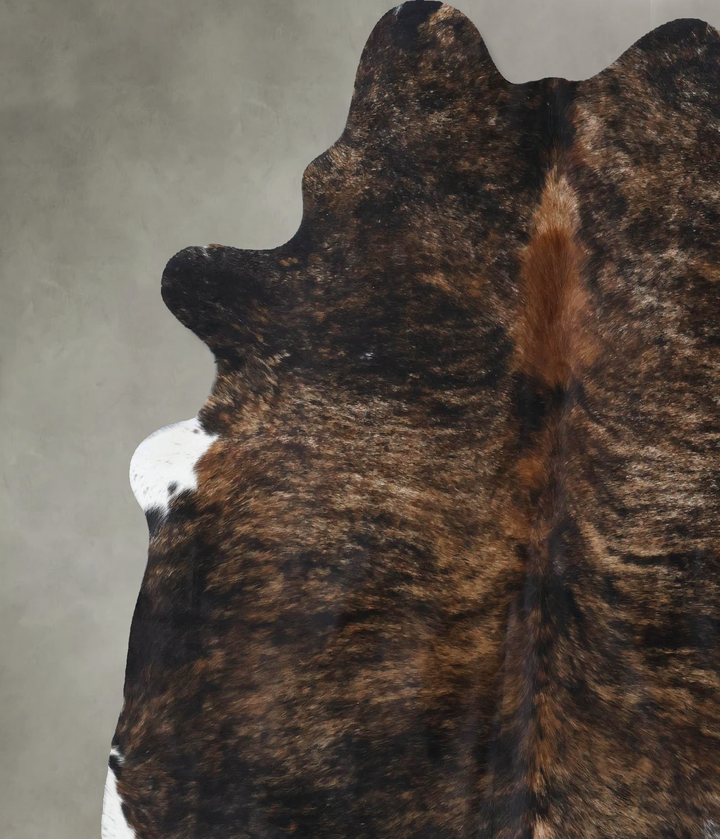 Dark Brindle X-Large Brazilian Cowhide Rug 6'7"H x 6'3"W #B18490 by Hudson Hides