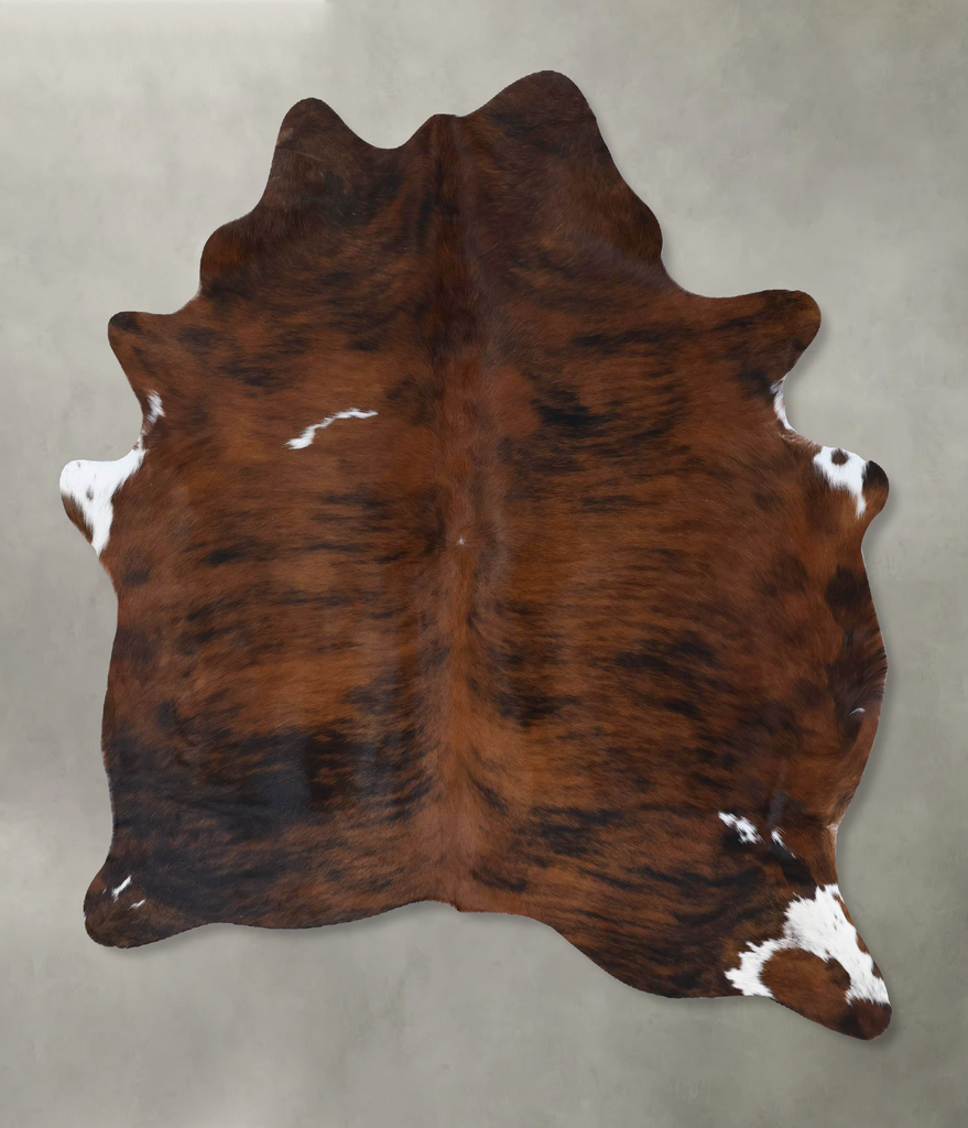Tricolor Large Brazilian Cowhide Rug 6'2"H x 5'1"W #B18492 by Hudson Hides