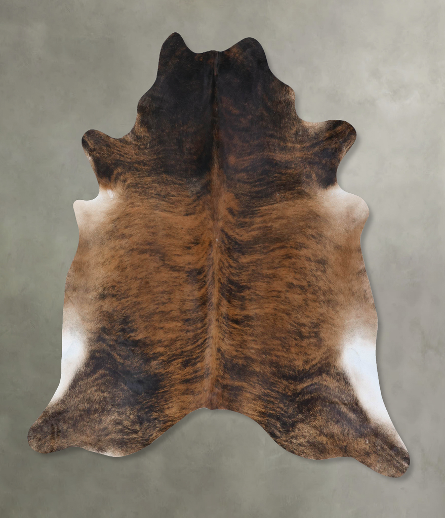 Dark Brindle X-Large Brazilian Cowhide Rug 7'3"H x 6'8"W #B18494 by Hudson Hides
