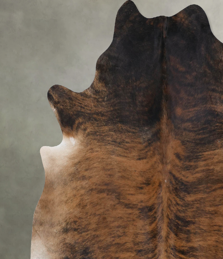 Dark Brindle X-Large Brazilian Cowhide Rug 7'3"H x 6'8"W #B18494 by Hudson Hides