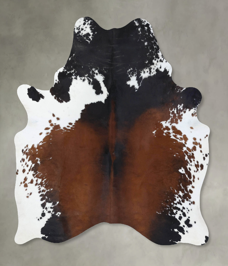 Chocolate and White Large Brazilian Cowhide Rug 6'6"H x 5'6"W #B18496 by Hudson Hides