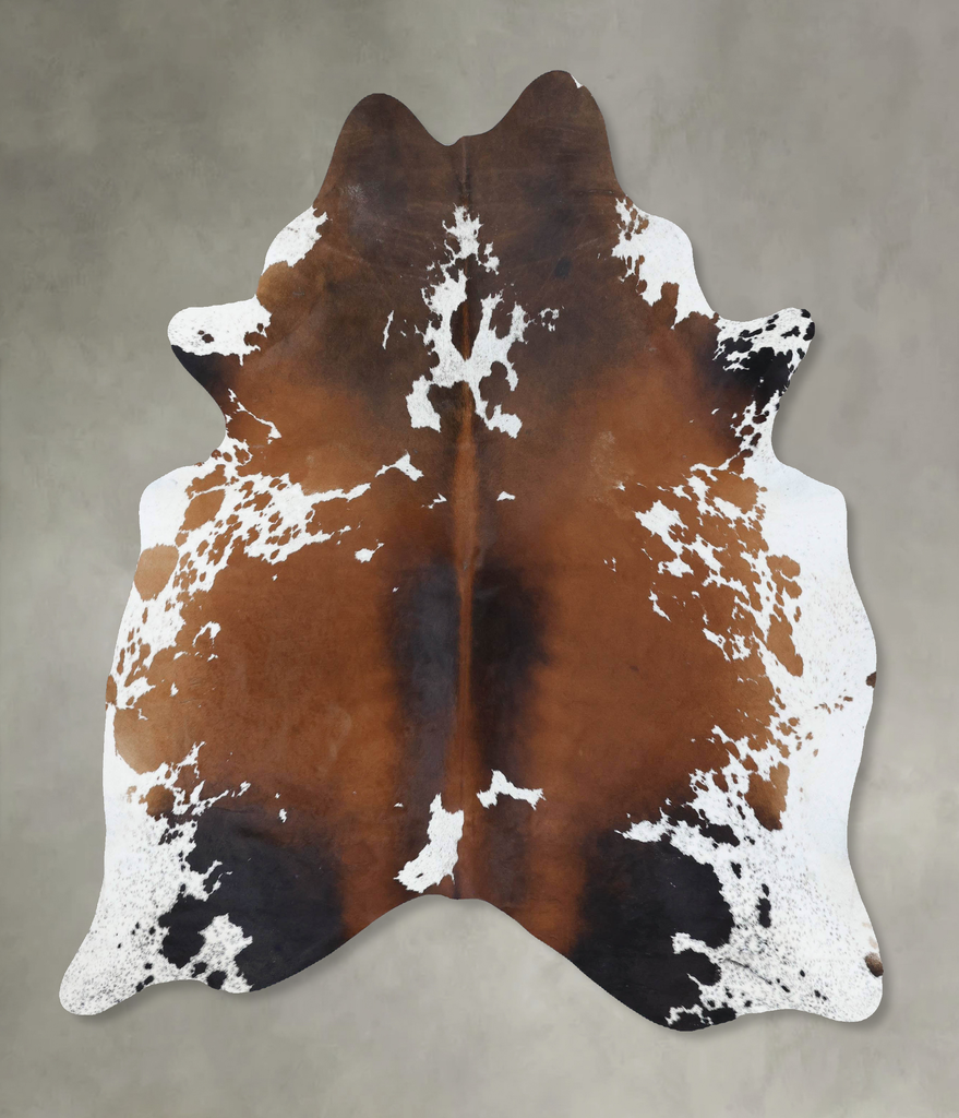 Chocolate and White X-Large Brazilian Cowhide Rug 7'3"H x 6'0"W #B18497 by Hudson Hides