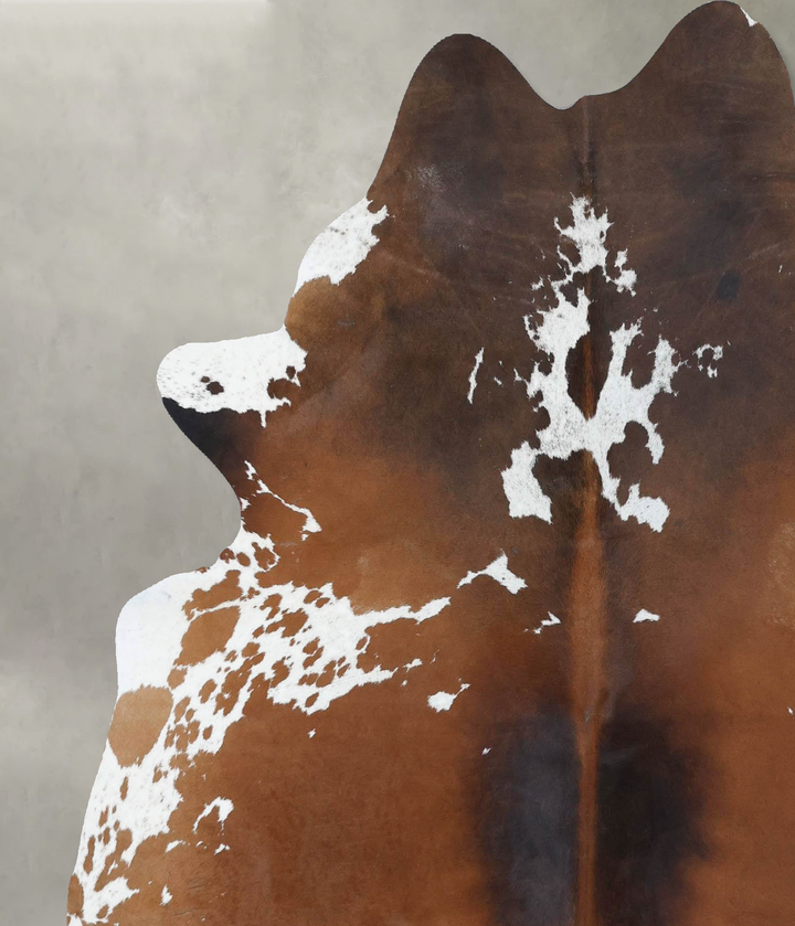 Chocolate and White X-Large Brazilian Cowhide Rug 7'3"H x 6'0"W #B18497 by Hudson Hides