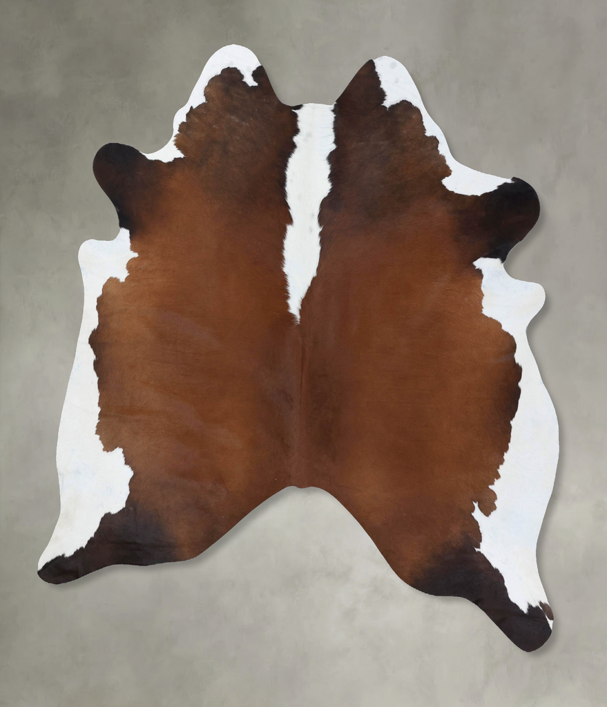 Chocolate and White X-Large Brazilian Cowhide Rug 7'3"H x 6'6"W #B18507 by Hudson Hides