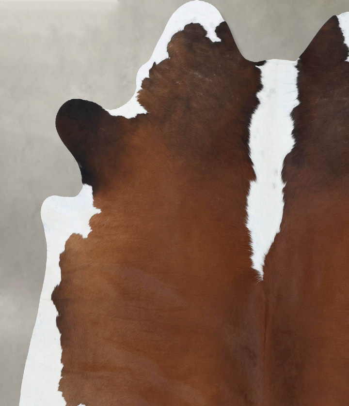 Chocolate and White X-Large Brazilian Cowhide Rug 7'3"H x 6'6"W #B18507 by Hudson Hides