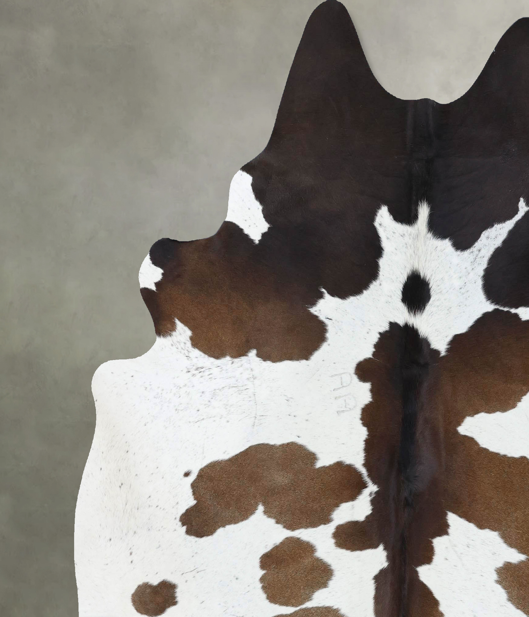 Chocolate and White XX-Large Brazilian Cowhide Rug 7'7"H x 6'9"W #B185