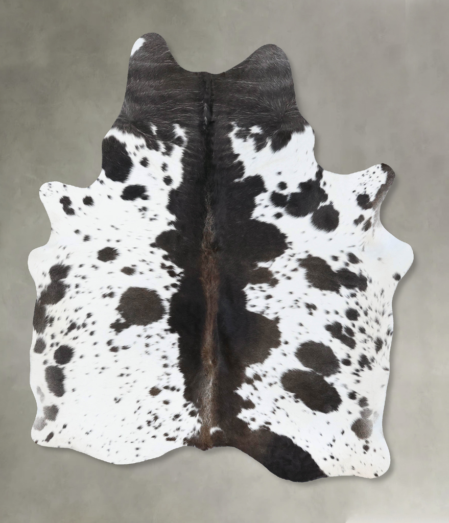Chocolate and White Large Brazilian Cowhide Rug 6'9"H x 5'5"W #B18509 by Hudson Hides