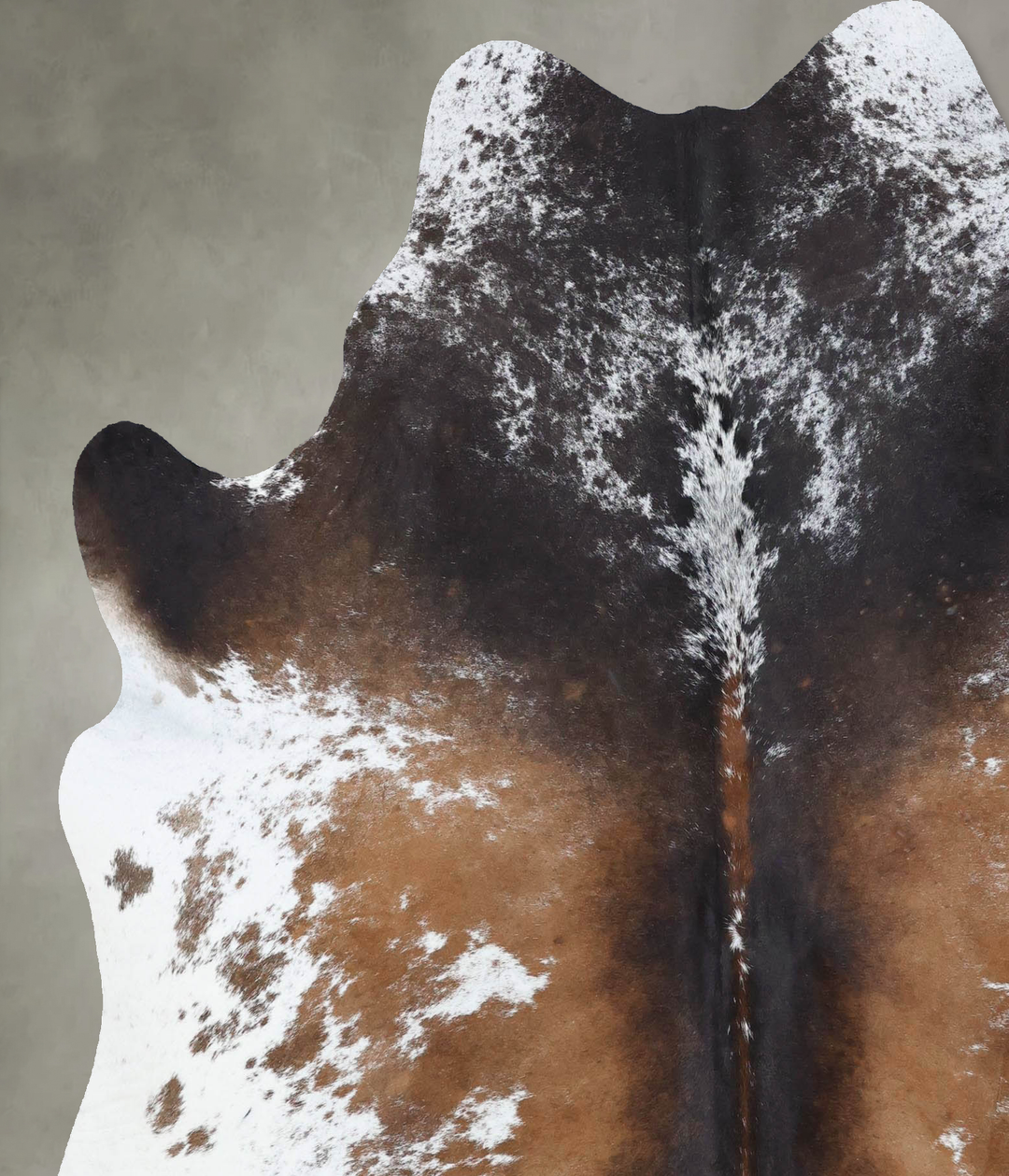 Chocolate and White X-Large Brazilian Cowhide Rug 7'0"H x 6'1"W #B1851