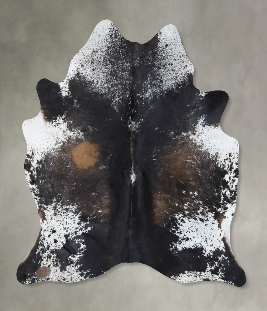 Chocolate and White X-Large Brazilian Cowhide Rug 7'2"H x 5'10"W #B18513 by Hudson Hides