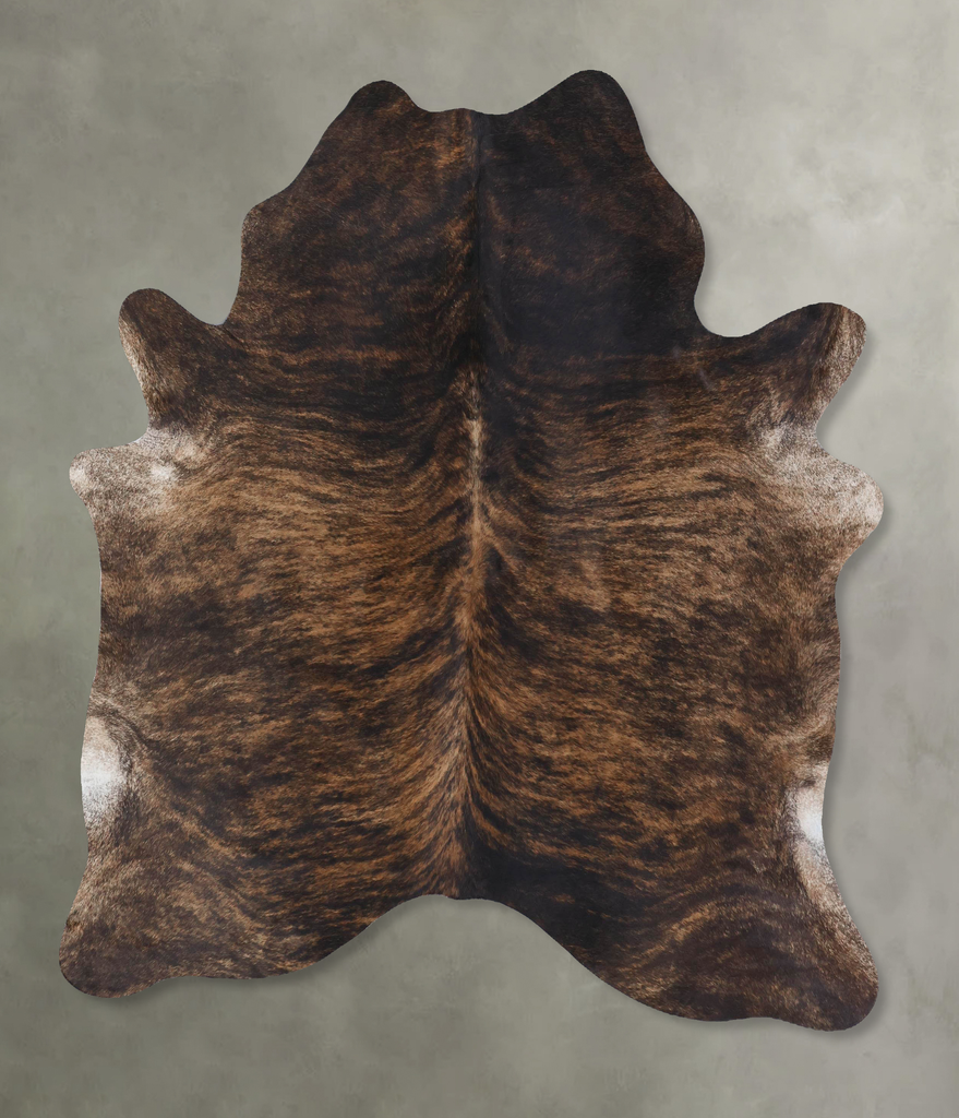Dark Brindle Large Brazilian Cowhide Rug 6'10"H x 5'8"W #B18517 by Hudson Hides