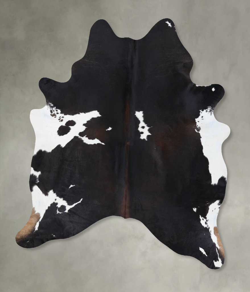 Chocolate and White X-Large Brazilian Cowhide Rug 7'6"H x 5'11"W #B18523 by Hudson Hides