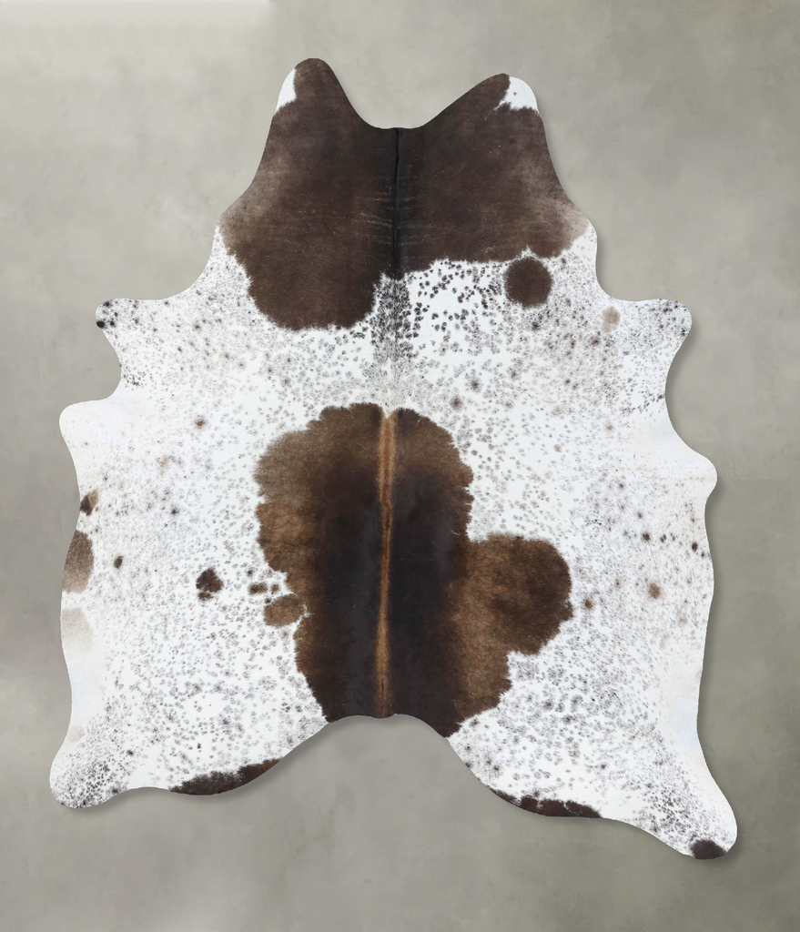 Chocolate and White X-Large Brazilian Cowhide Rug 7'6"H x 5'9"W #B18528 by Hudson Hides