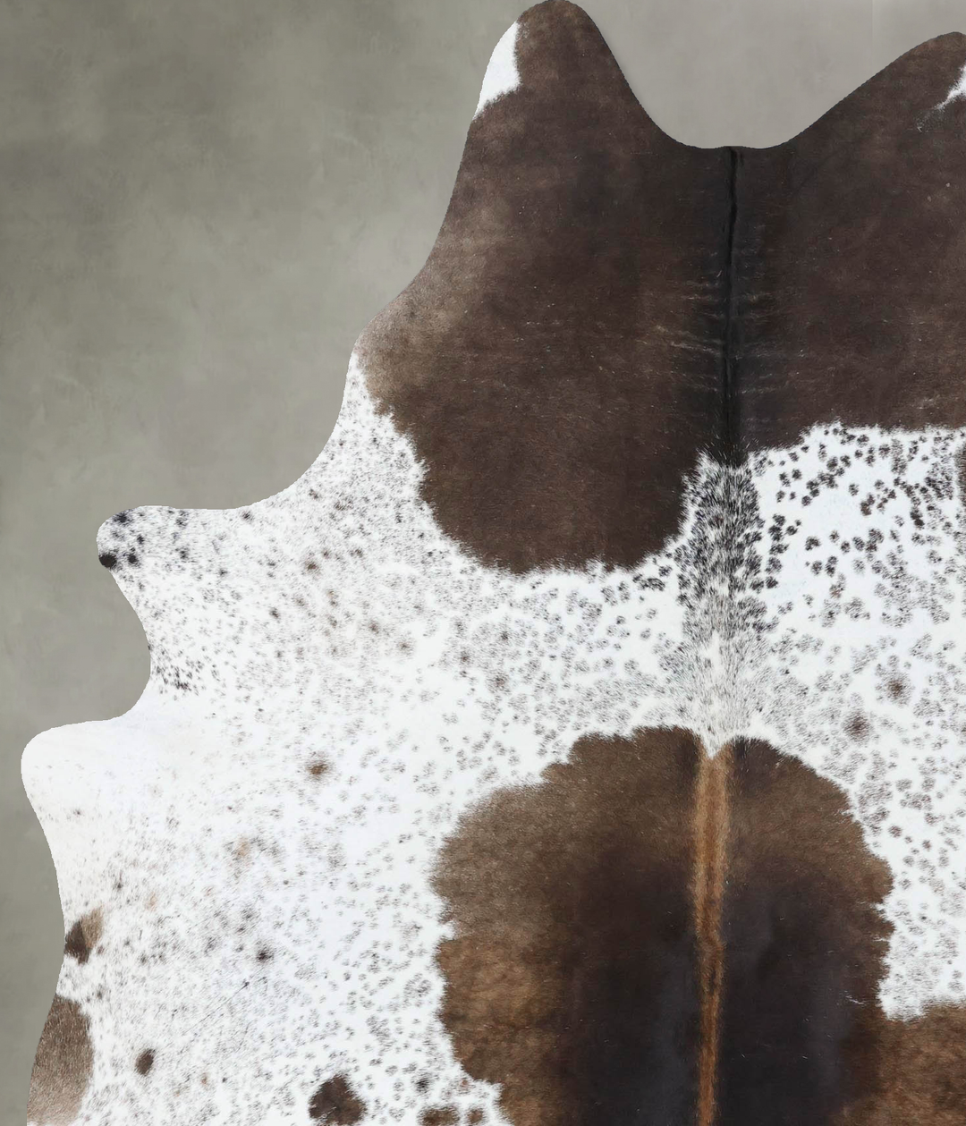 Chocolate and White X-Large Brazilian Cowhide Rug 7'6"H x 5'9"W #B1852