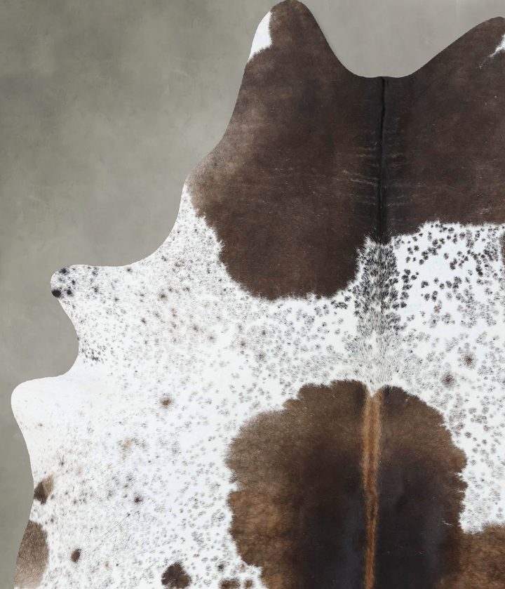Chocolate and White X-Large Brazilian Cowhide Rug 7'6"H x 5'9"W #B18528 by Hudson Hides