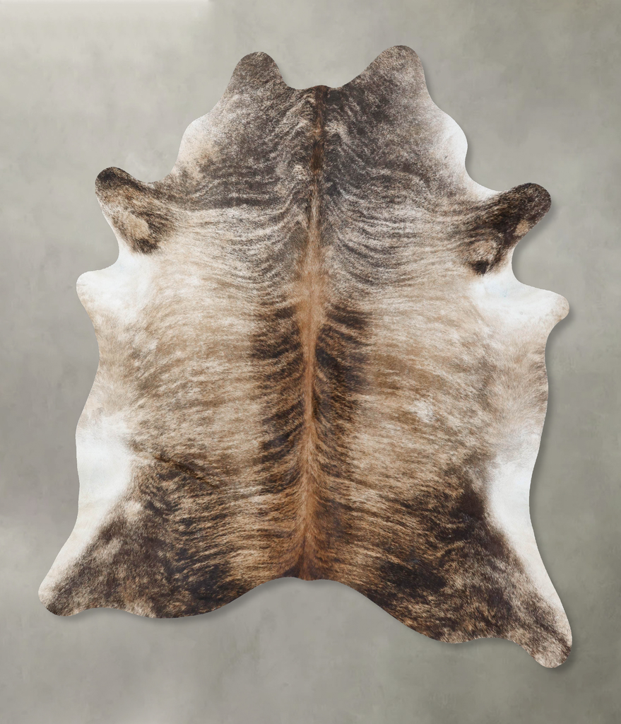 Light Brindle X-Large Brazilian Cowhide Rug 7'6"H x 6'5"W #B18532 by Hudson Hides