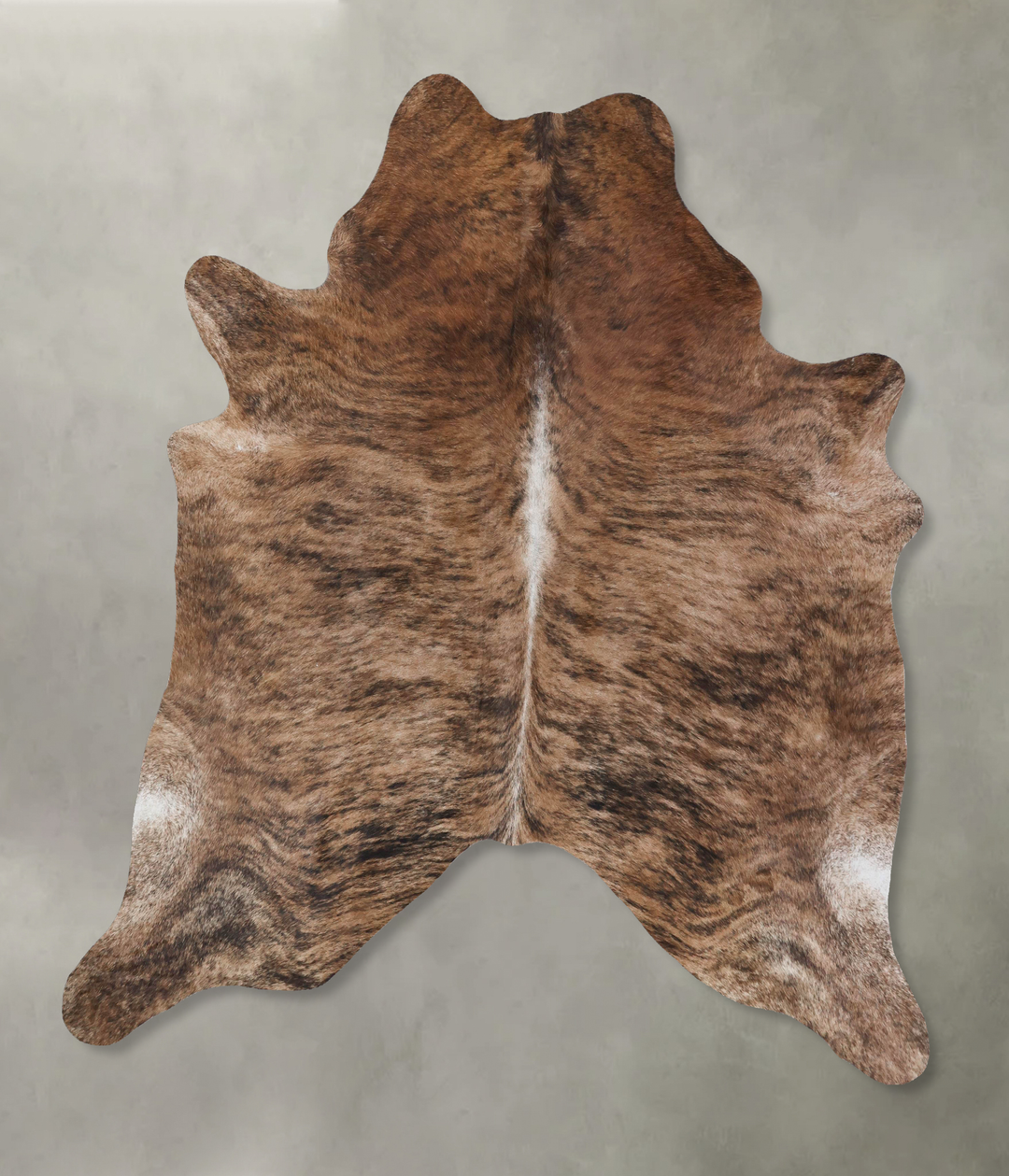 Medium Brindle XX-Large Brazilian Cowhide Rug 7'7"H x 6'8"W #B18534 by