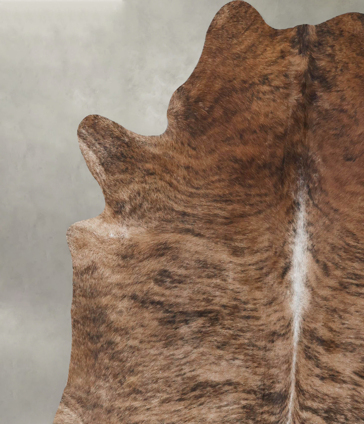 Medium Brindle XX-Large Brazilian Cowhide Rug 7'7"H x 6'8"W #B18534 by Hudson Hides