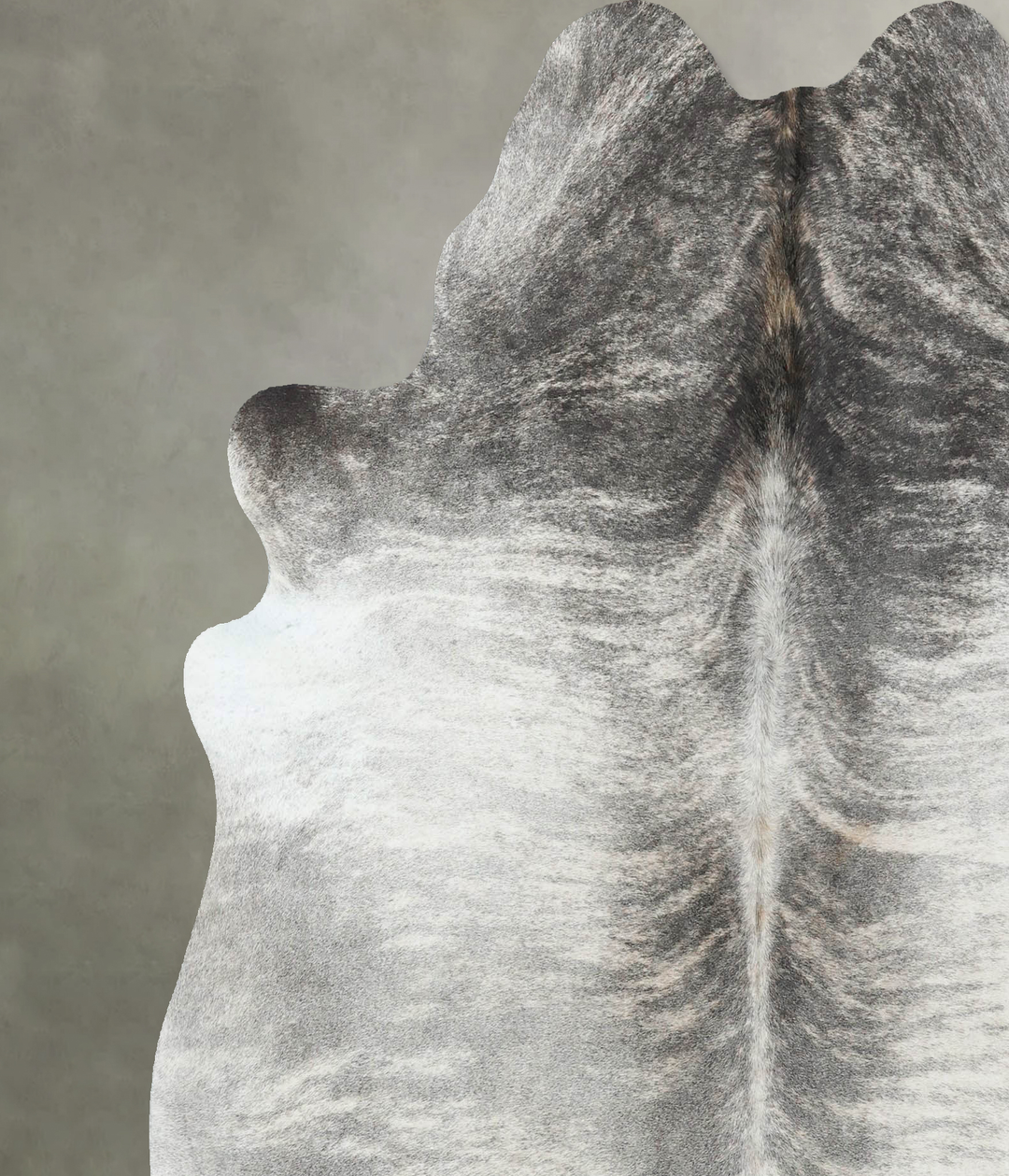 Grey Brindle X-Large Brazilian Cowhide Rug 6'7"H x 6'2"W #B18544 by Hu