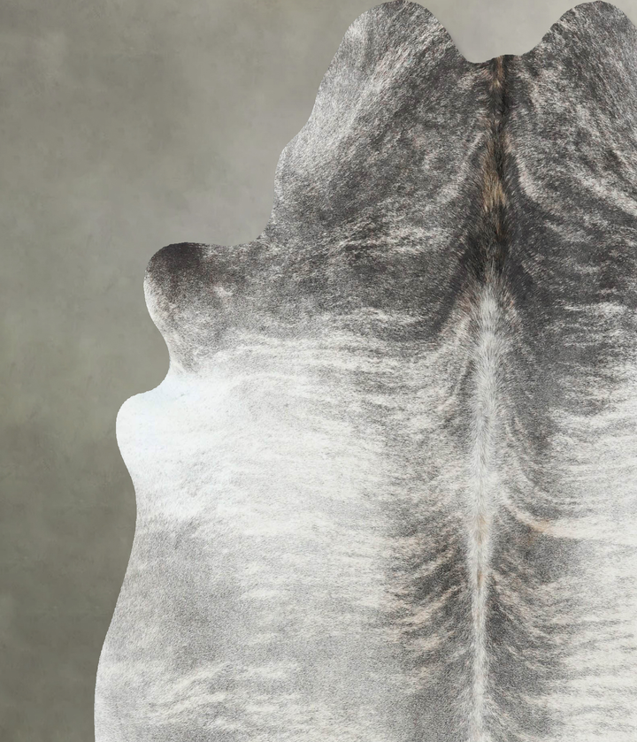 Grey Brindle X-Large Brazilian Cowhide Rug 6'7"H x 6'2"W #B18544 by Hudson Hides