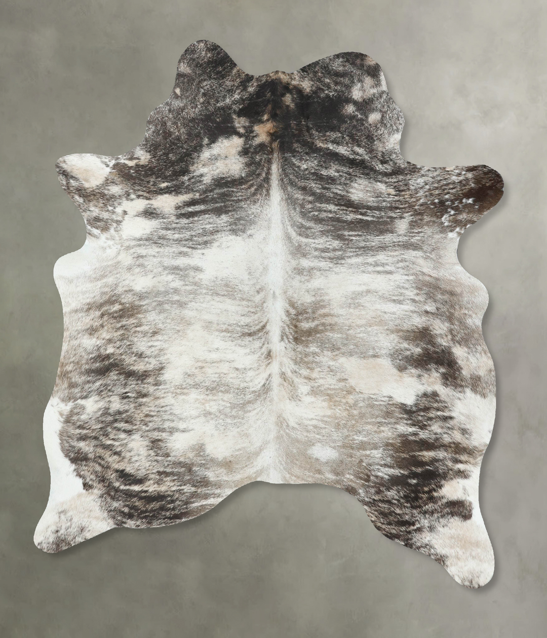 Grey Brindle Large Brazilian Cowhide Rug 6'2"H x 4'11"W #B18545 by Hud
