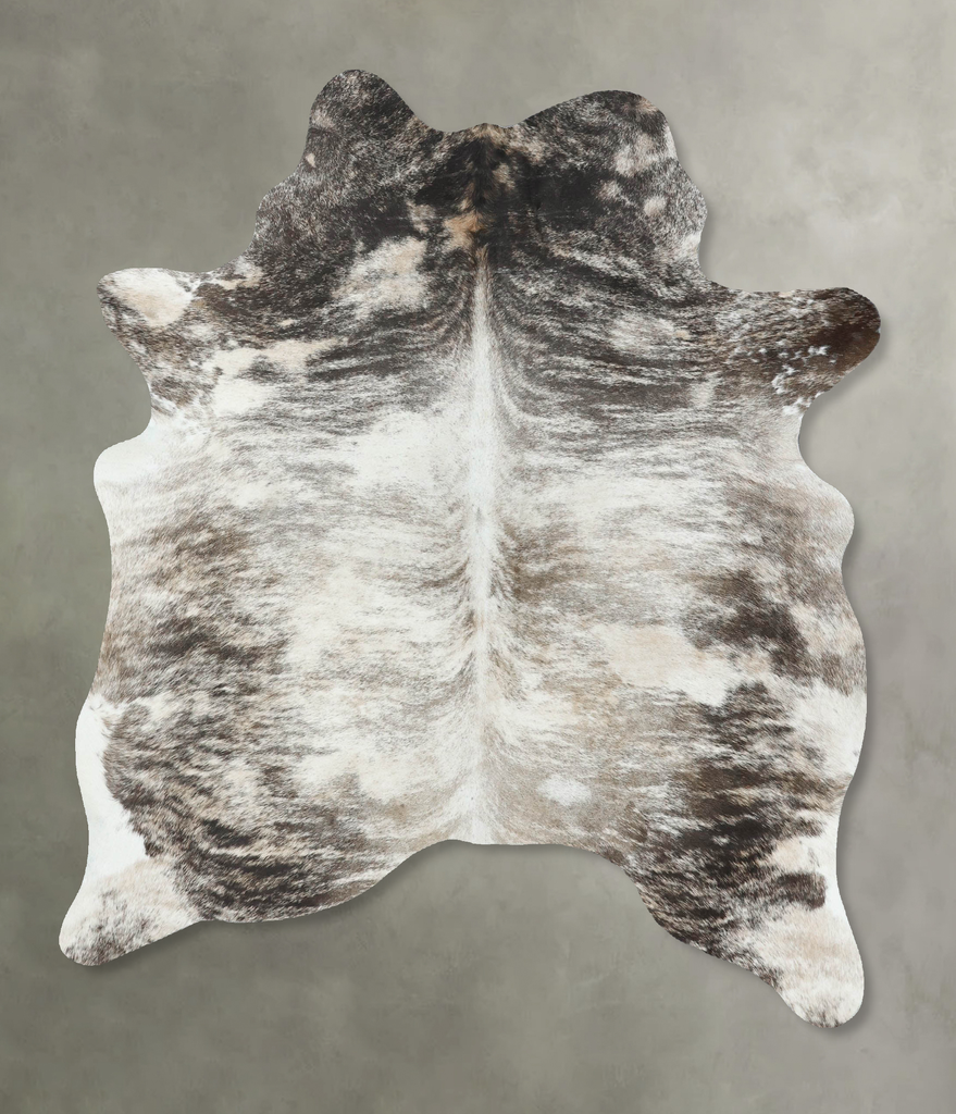 Grey Brindle Large Brazilian Cowhide Rug 6'2"H x 4'11"W #B18545 by Hudson Hides