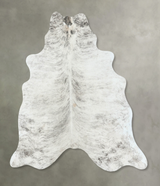 Grey Brindle Large Brazilian Cowhide Rug 6'3"H x 5'11"W #B18546 by Hudson Hides