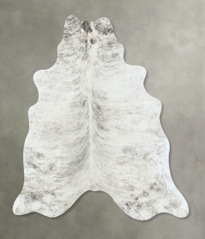 Grey Brindle Large Brazilian Cowhide Rug 6'3"H x 5'11"W #B18546 by Hudson Hides