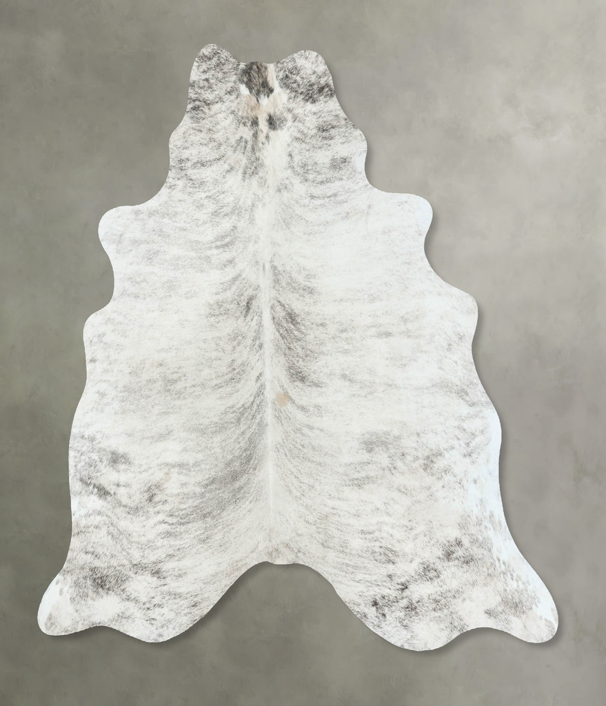 Grey Brindle Large Brazilian Cowhide Rug 6'3"H x 5'11"W #B18546 by Hudson Hides