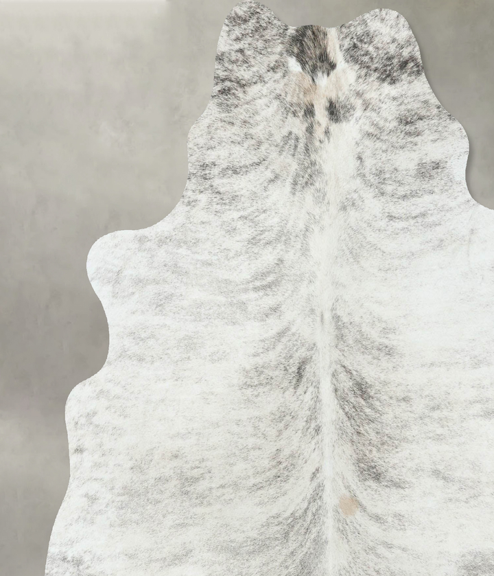 Grey Brindle Large Brazilian Cowhide Rug 6'3"H x 5'11"W #B18546 by Hudson Hides