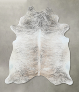 Grey Brindle Large Brazilian Cowhide Rug 6'9"H x 5'9"W #B18547 by Hudson Hides