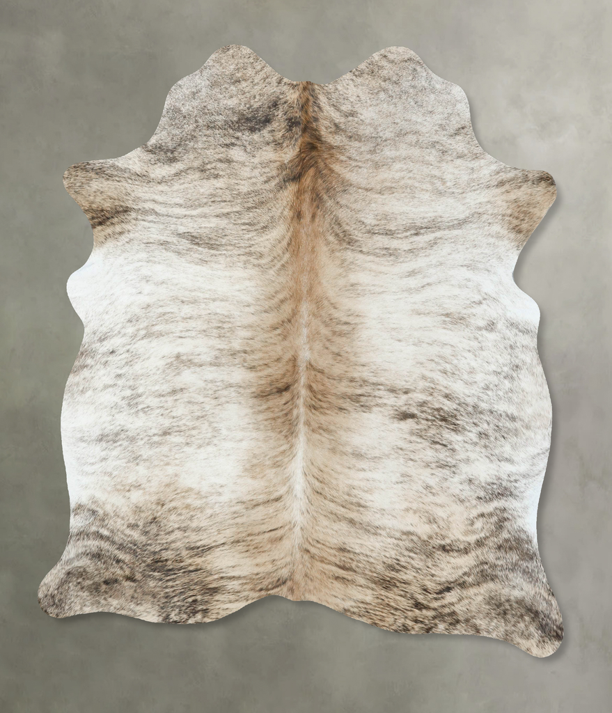 Light Brindle Large Brazilian Cowhide Rug 6'6"H x 5'3"W #B18550 by Hudson Hides
