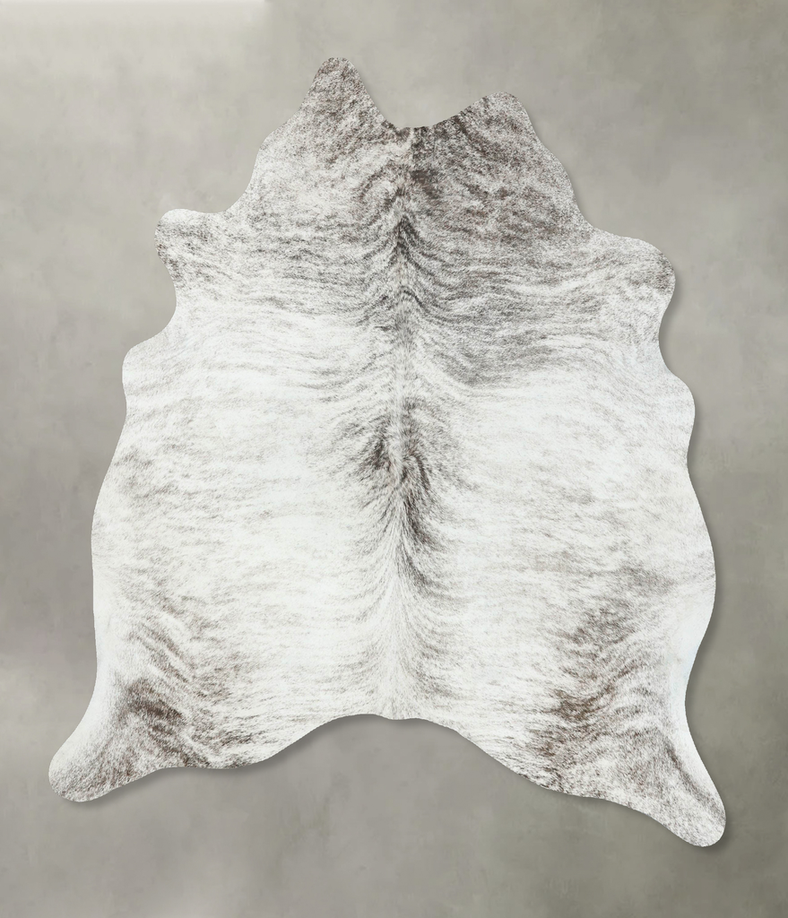 Grey Brindle Large Brazilian Cowhide Rug 6'6"H x 5'9"W #B18568 by Hudson Hides