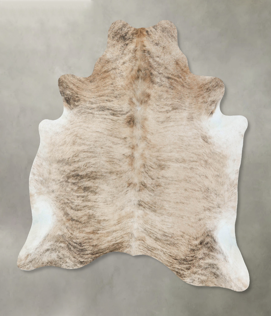 Light Brindle X-Large Brazilian Cowhide Rug 7'0"H x 6'2"W #B18574 by Hudson Hides