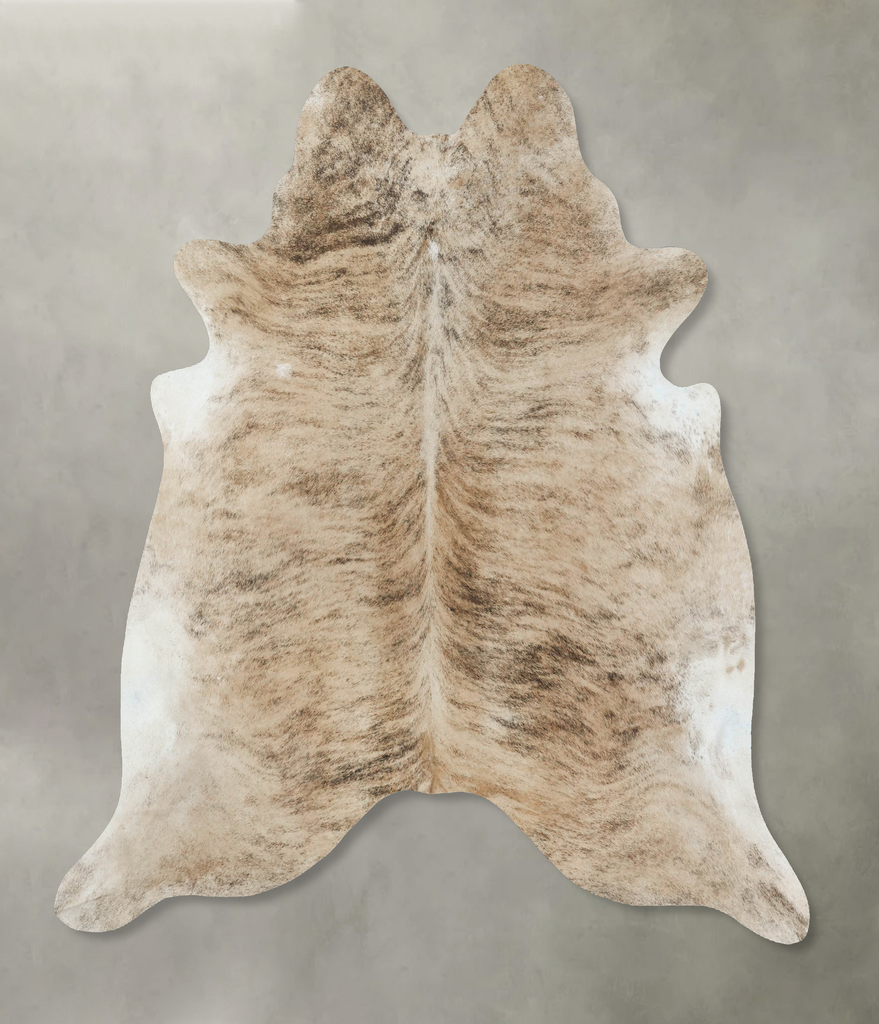 Light Brindle X-Large Brazilian Cowhide Rug 6'8"H x 6'3"W #B18575 by Hudson Hides