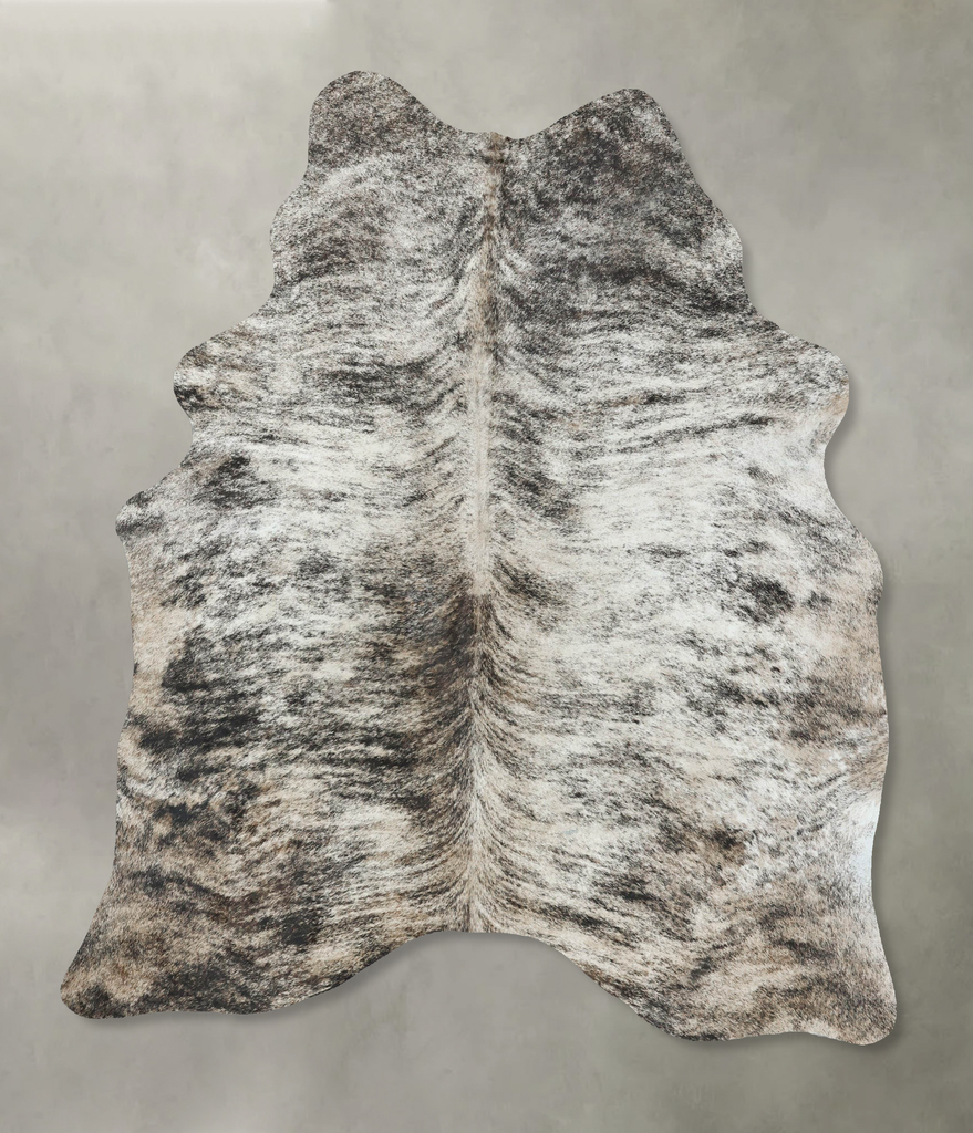 Grey Brindle Large Brazilian Cowhide Rug 6'7"H x 5'5"W #B18579 by Hudson Hides