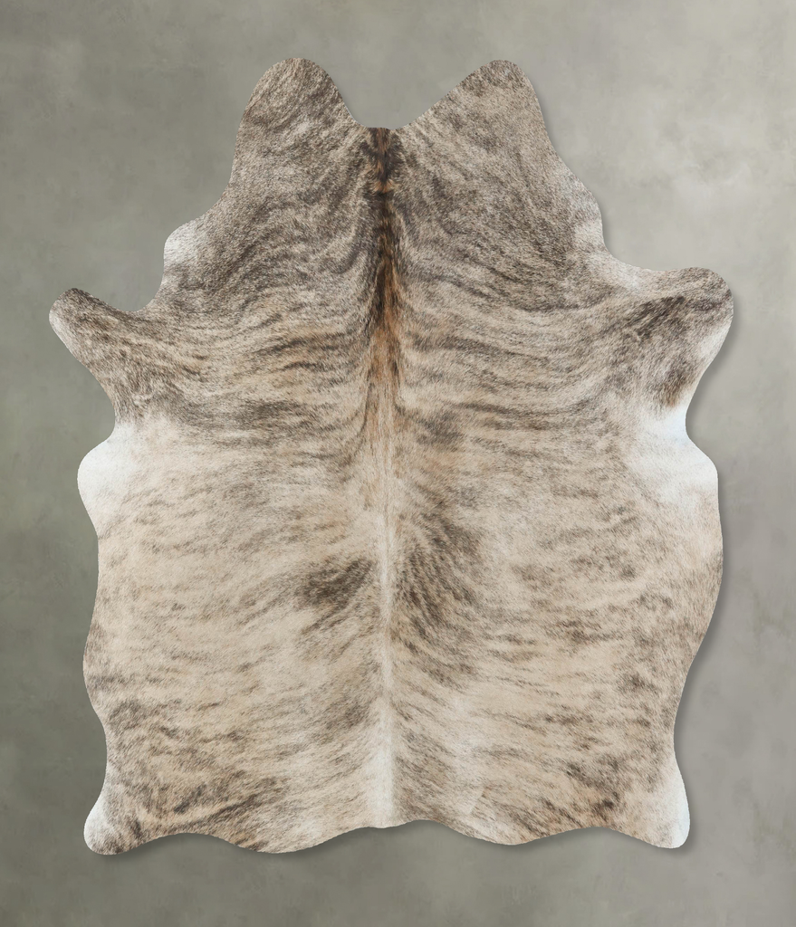 Light Brindle Medium Brazilian Cowhide Rug 5'10"H x 5'1"W #B18585 by Hudson Hides