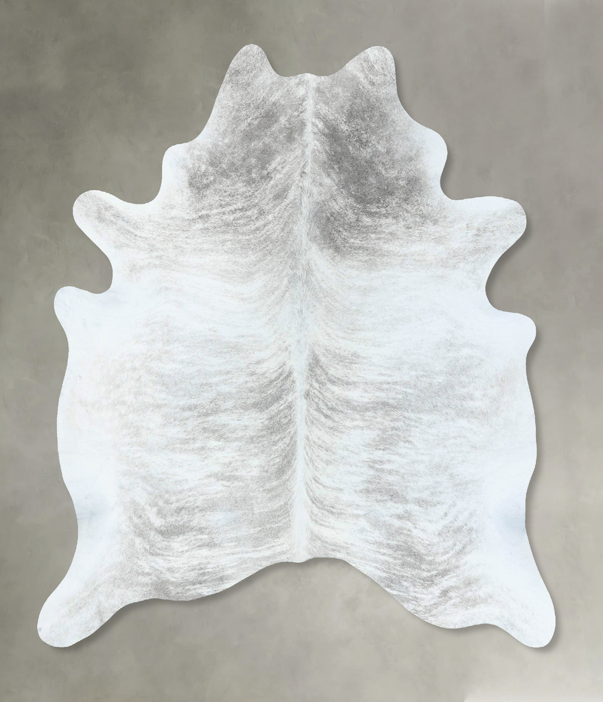 Grey Brindle Large Brazilian Cowhide Rug 6'8"H x 5'9"W #B18589 by Hudson Hides