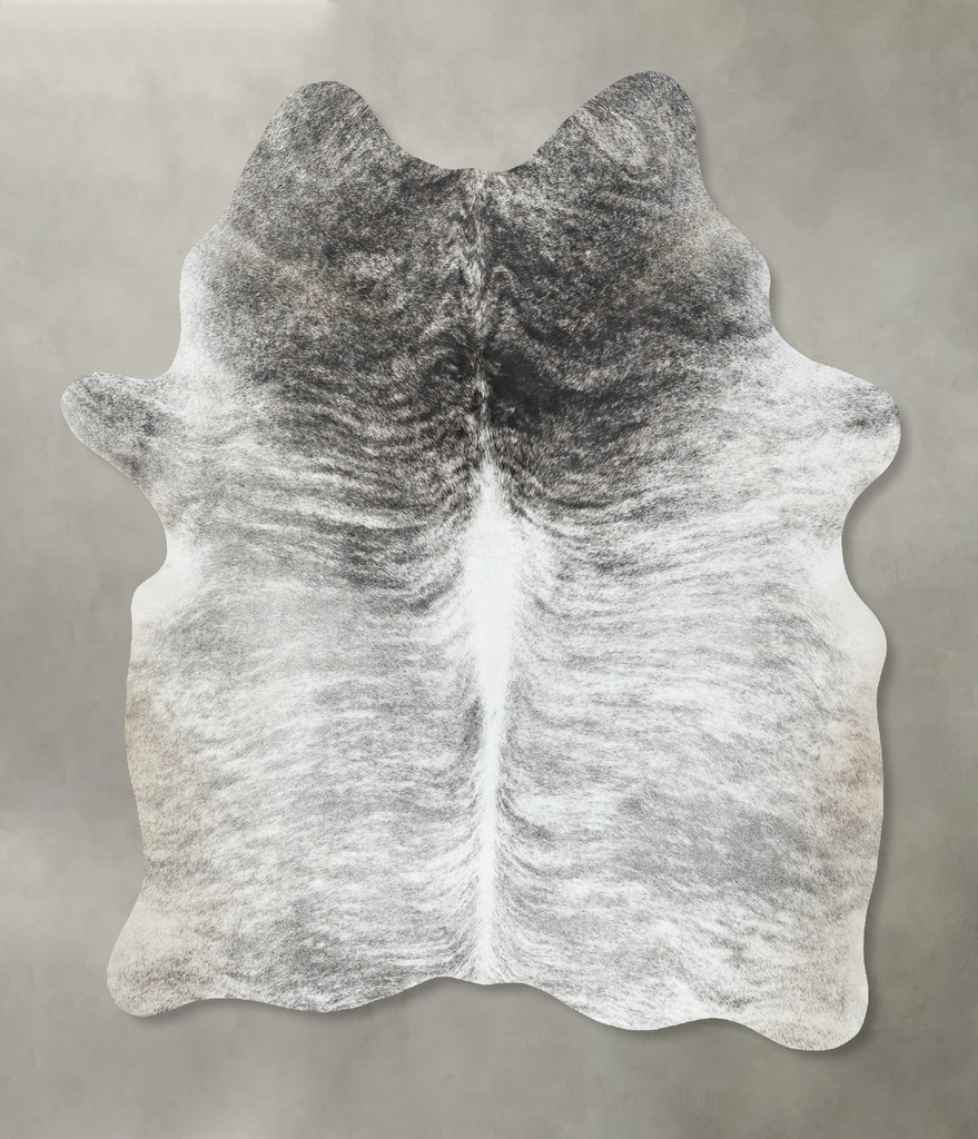 Grey Brindle Large Brazilian Cowhide Rug 7'2"H x 5'7"W #B18590 by Hudson Hides