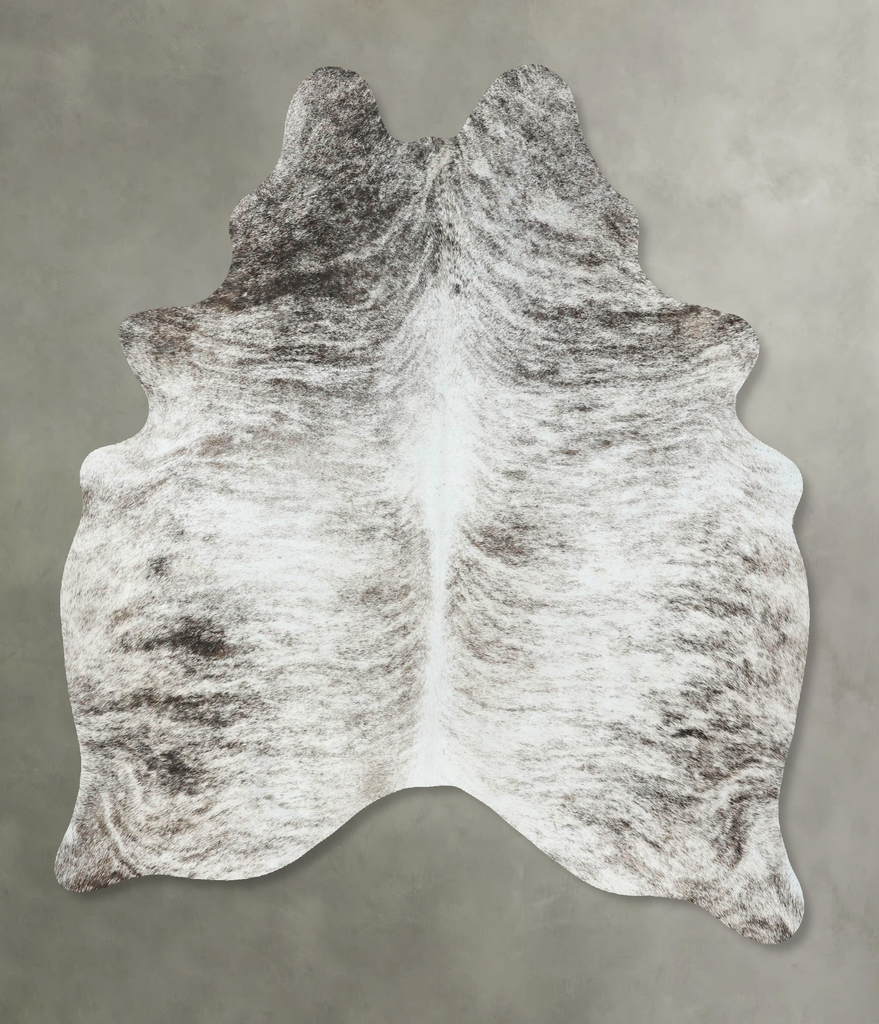 Grey Brindle Large Brazilian Cowhide Rug 6'2"H x 4'11"W #B18598 by Hudson Hides