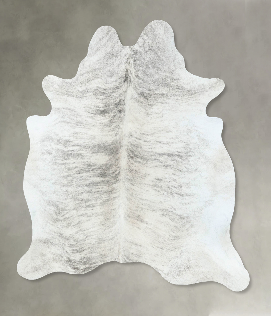 Grey Brindle Large Brazilian Cowhide Rug 6'5"H x 5'5"W #B18599 by Hudson Hides